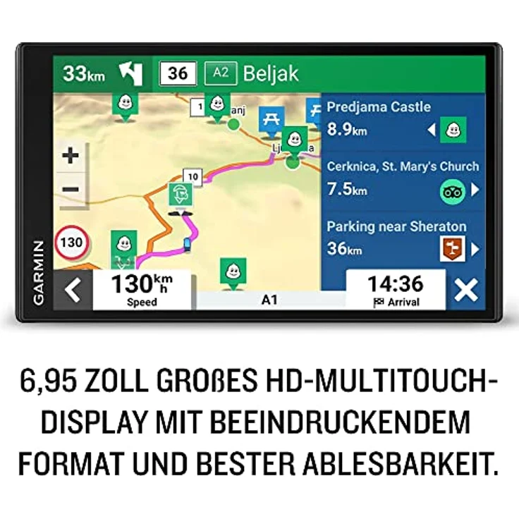 Garmin CamperVan, Roadtrip-Navi mit 6,95“ HD-Display, vorinstallierten 3D-Europa-Karten und großer Campingplatz-Datenbank – Bild 2