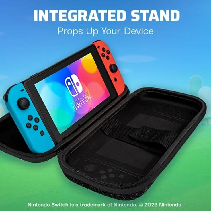 PDP Mario Escape - Miscellaneous Bag - Travel Case mit integriertem Stand für Nintendo Switch™, Nintendo Switch™ Lite und Nintendo Switch™ - OLED Model, Schwarz – Bild 4
