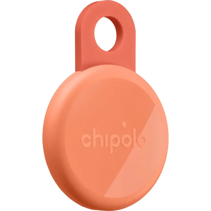 Chipolo LOOP, Wiederaufladbarer Tracker mit bis zu 125 dB Alarmton, weltweitem Standort über Apple & Google Netzwerke, Orange
