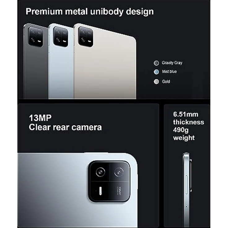 Xiaomi Pad 6 Tablet 11 Inch 6GB+128GB Resolution 2880 * 1800, 144hz Display, Battery 8840mAh, WiFi, Gold – Bild 3