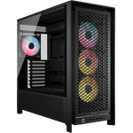 Corsair Frame 5000D RS ARGB Midi-Tower, E-ATX PC-Gehäuse mit Tempered Glass, bis zu 14 Lüfter und 4 vorinstallierten RGB-Lüftern - schwarz