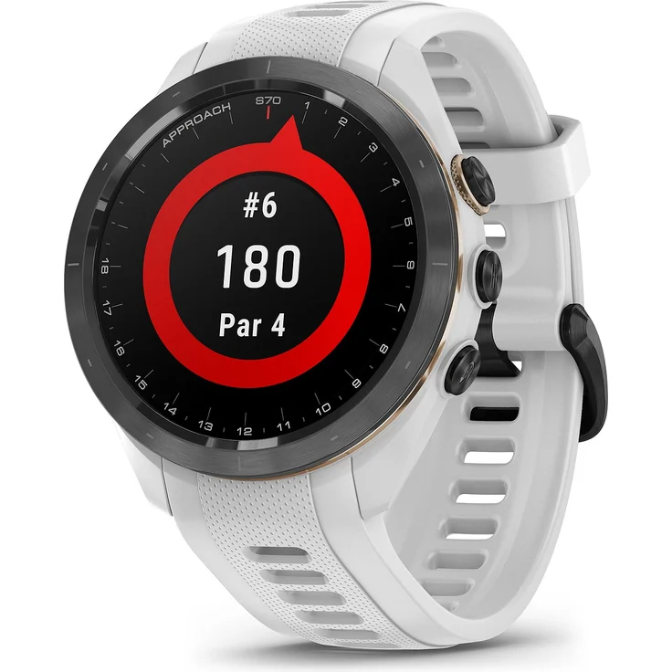 Garmin Approach S70 42mm Weiss/Schwarz Keramik + Silikon-Wechselarmband