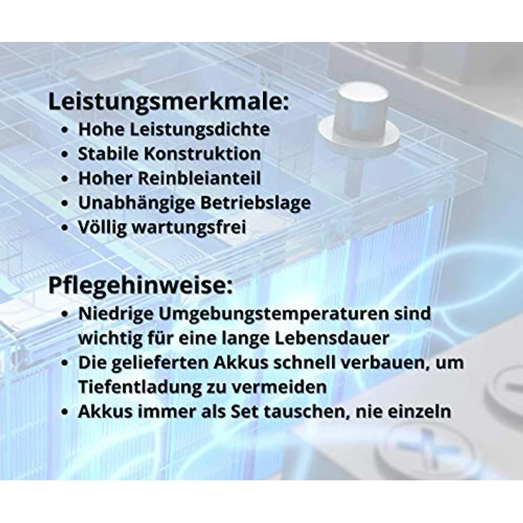 Kung Long WP22-12N 12V 22Ah Batterie AGM Blei Akku wartungsfrei zyklisch – Bild 5