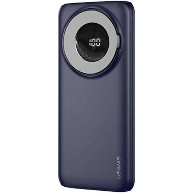 Usams Wireless Powerbank 10'000mAh, Powerbank mit 20W Schnellladung, MagSafe-Funktion und integriertem Ständer, Blau