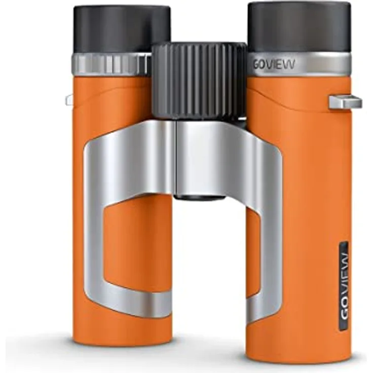 GoView ZOOMR 8x26 kleines, leichtes Fernglas mit 8-Fach Zoom, Magnesiumgehäuse, inkl. Smartphone-Adapter & Zubehör, Sunset Orange