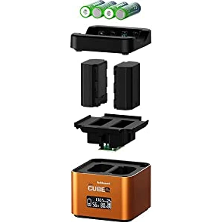 Hahnel ProCube2 Compatible with Sony, Auto--Indoor-Batterieladegerät, orange, LCD, AA, Lithium-Ion (Li-Ion), Nickel-Metallhydrid (NiMH), Compatible with Sony DMW-PLC12, BLF19, BLG10 & NP-W126 – Bild 5