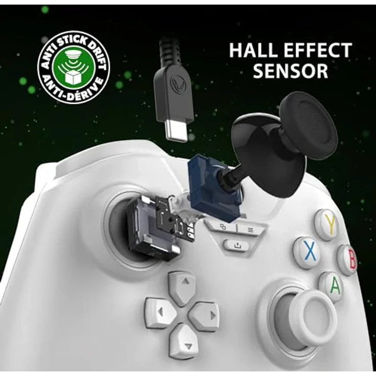 Snakebyte GAMEPAD BASE X - weiß - Offiziell lizensierter, kabelgebundener Xbox & PC Controller | Hall-Effect Sensoren für Präzision & Langlebigkeit | 3,5 mm Audioanschluss | 3 m Kabellänge – Bild 3