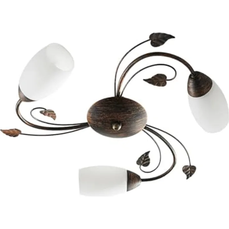 Lindby Deckenlampe 'Stefania' (Retro, Vintage, Antik) in Braun aus Glas u.a. für Wohnzimmer & Esszimmer (3 flammig, E14) - Deckenleuchte, Lampe, Wohnzimmerlampe