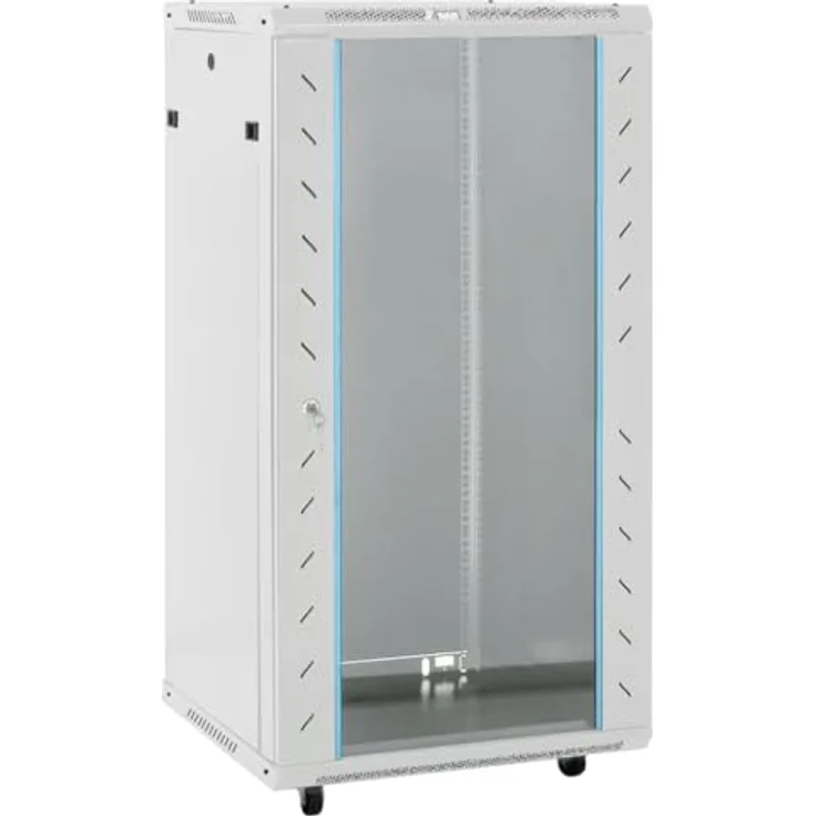vidaXL 22U Netzwerkschrank, Abschließbarer Serverschrank mit Rollen, Freistehend und abnehmbaren Seitenteilen, 19" IP20 – Bild 1