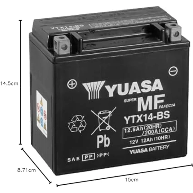 Batterie ''YTX14-BS'', ETN: 512014010, Yuasa, – Bild 3