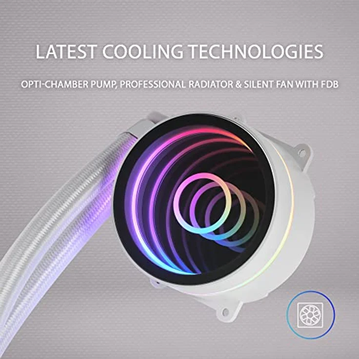 Mars Gaming ML-ONE120 Weiß, CPU Wasserkühlung mit TDP 200W, Infinity Mirror und FRGB Silent-Lüfter, Universal Multisocket – Bild 4