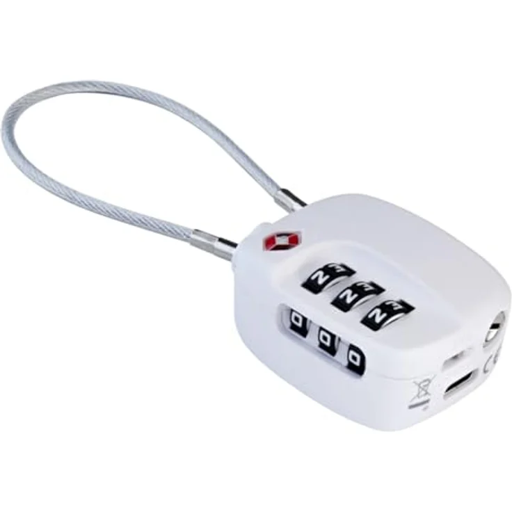 Boompods LOCK TSA Bag Tracker, integrierter Tracker für Apple Find My App, wasserdicht, wiederaufladbar, Weiß – Bild 1