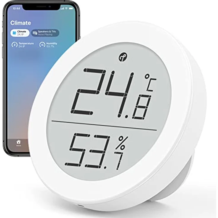Qingping Thermometer Hygrometer Sensor funktioniert mit HomeKit (funktioniert nur mit iOS) über Thread oder Bluetooth, kabellosem Innentemperatur- und Feuchtigkeitsmonitor mit E-Ink-Display – Bild 1