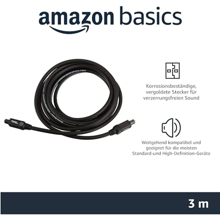 AmazonBasics Toslink Optisches Digital-Audiokabel, 3 m – Bild 2