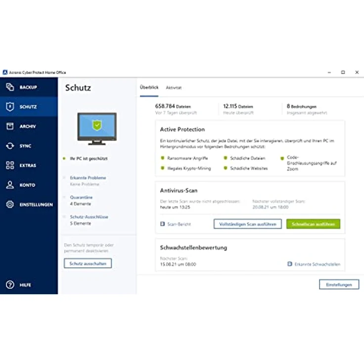 Acronis Cyber Protect Home Office 2023 Advanced 500 GB Cloud-Speicher 1 PC/Mac 1 Jahr Internet Security inkl. Backup - Aktivierungscode per Post – Bild 5