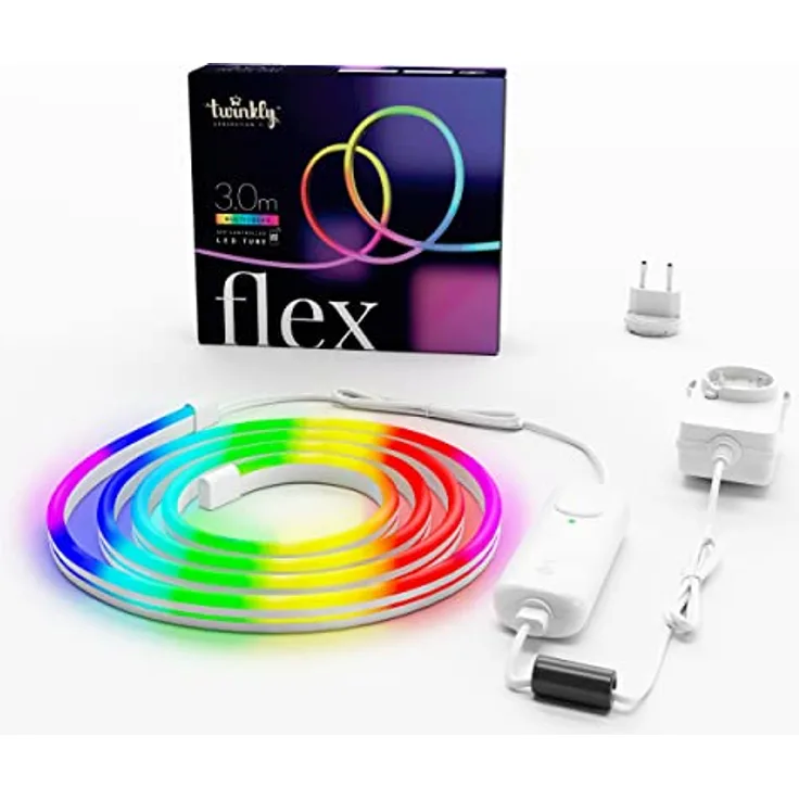 Twinkly Flex – App-gesteuerter Flexibler Lichtschlauch mit RGB (16 Millionen Farben) LEDs. 3 Meter. Weißer Kabel. Innen Smart Home Dekoration Licht - Preisvergleich