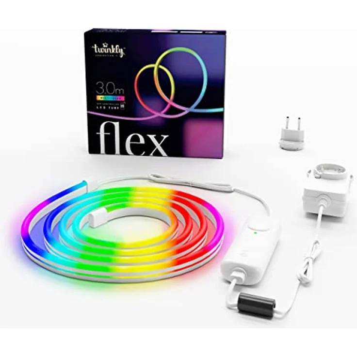 Twinkly Flex – App-gesteuerter Flexibler Lichtschlauch mit RGB (16 Millionen Farben) LEDs. 3 Meter. Weißer Kabel. Innen Smart Home Dekoration Licht - Preisvergleich – Bild 1