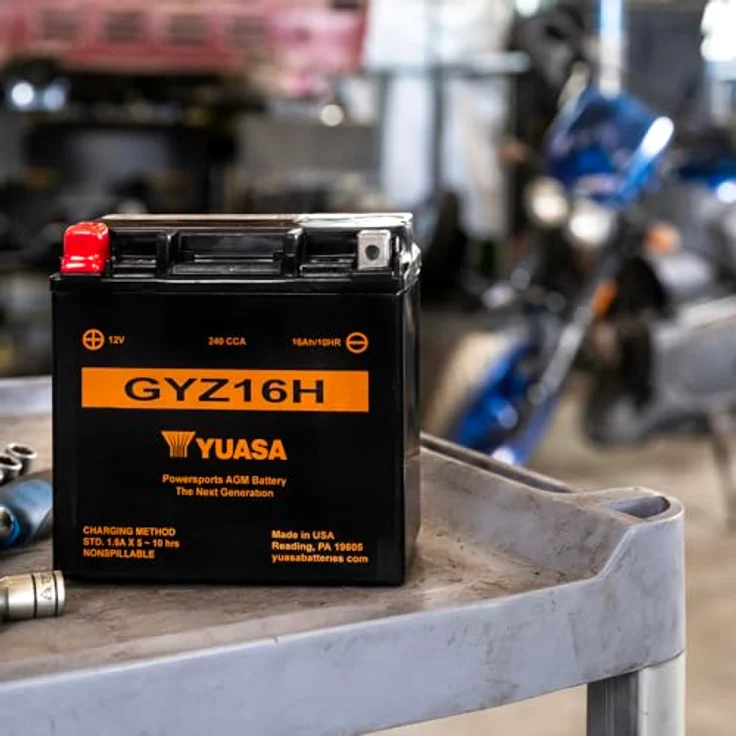 Yuasa GYZ16H WC, 12V Motorradbatterie mit 16,8Ah/C20, wartungsfrei, rüttelfest, schwarz – Bild 5