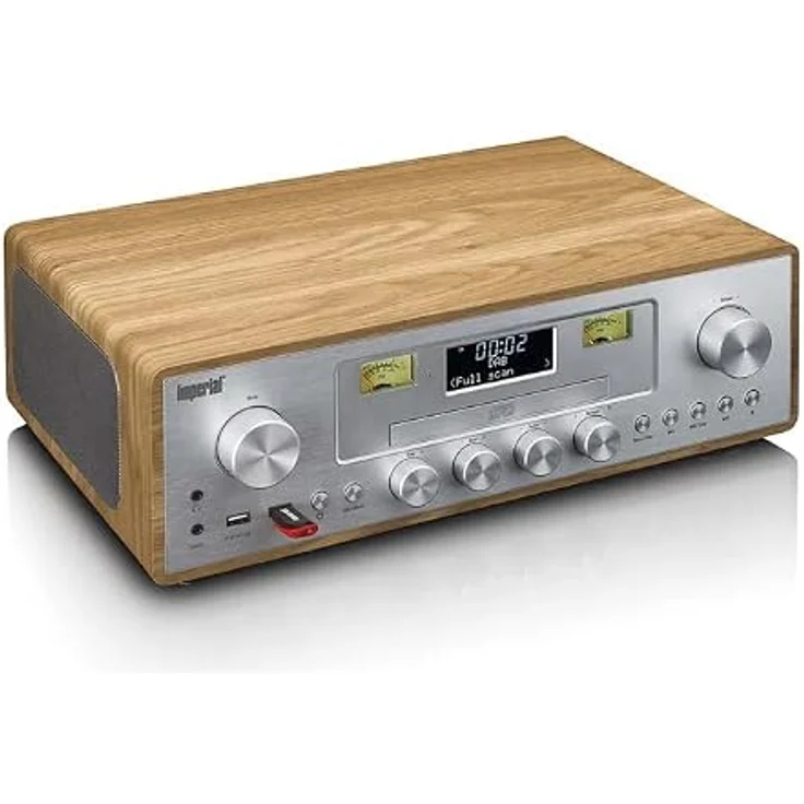 Imperial DABMAN 280CDWDSI, DAB+/FM Radio mit CD-Player, Bluetooth 5.4, Holzgehäuse in Silber/Braun, 30W RMS, integriertes Sicherheitswarnsystem, zwei Weckzeiten – Bild 3