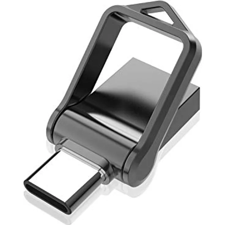 KOOTION USB Stick 32GB, 2-in-1 USB C Stick USB 3.0 OTG, wasserdicht mit Schlüsselanhänger, Schwarz