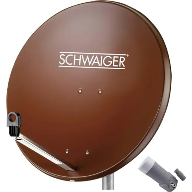 SCHWAIGER SPI9962SET1 SAT-Anlage ohne Receiver Teilnehmer-Anzahl: 1 80 cm, 80 cm SAT-Spiegel Ziegelrot, Single LNB