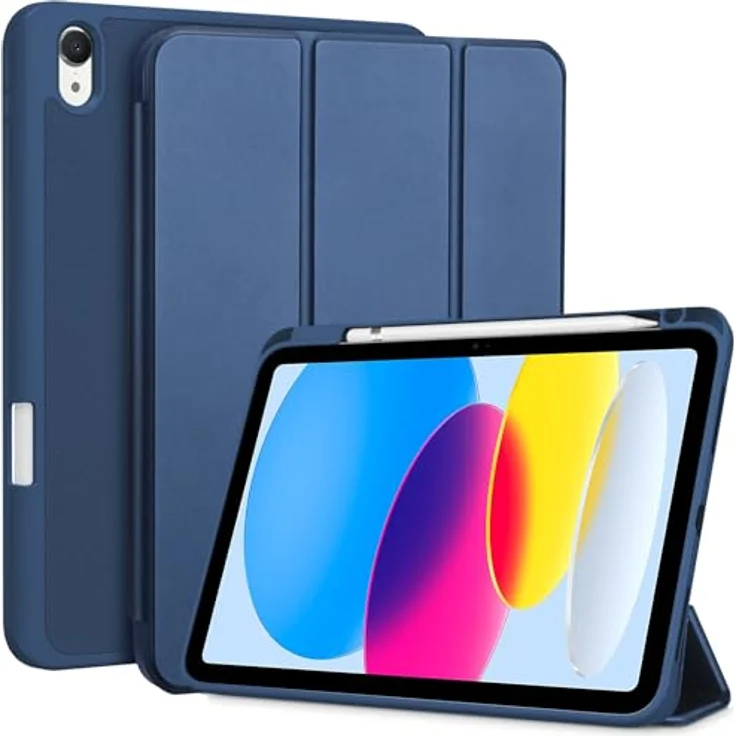 ProCase Hülle für iPad A16 11. & 10. Generation (2025/2022) – Ultradünne Schutzhülle mit Stifthalter und Smart Cover, Navy – Bild 1