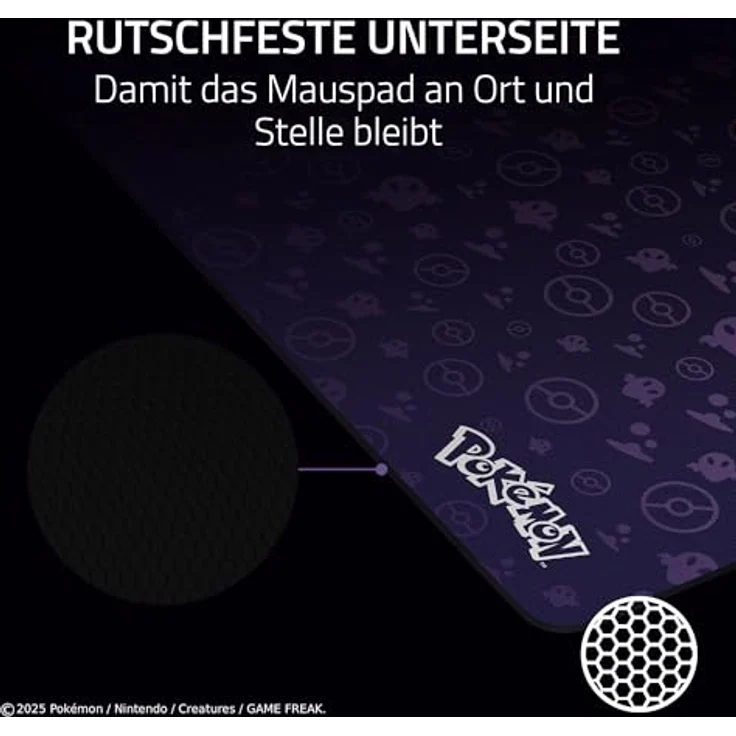 Razer Gigantus V2 XXL Pokémon Gengar, Gaming-Mauspad mit mikrogewebter Stoffoberfläche, dicker Gummischaum-Unterlage, rutschfest, 940 x 410 x 3 mm – Bild 4