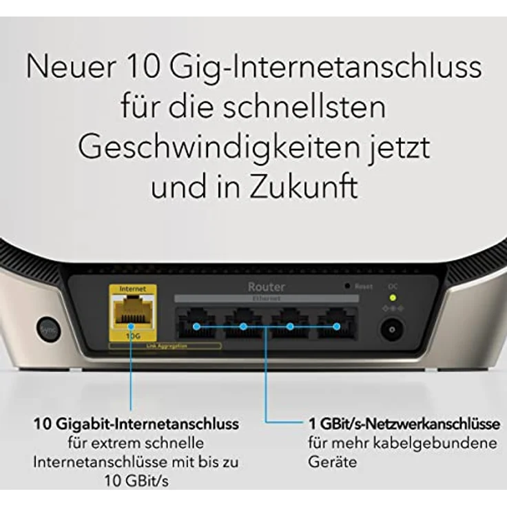 NETGEAR Orbi WiFi 6 Mesh WLAN System (RBK863S) | Triband Mesh, Router mit 2 Satelliten-Repeatern, Abdeckung von bis zu 540 m² und 100 Geräten, Armor Abonnement, AX6000 (bis zu 6 GBit/s) – Bild 4