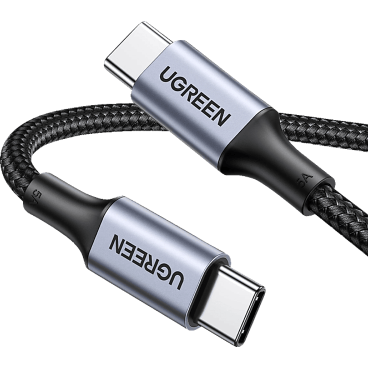 UGREEN USB-C auf PD 100 Watt, Schnelllade-USB-Kabel mit 480 Mbit/s, 1 m, Grau