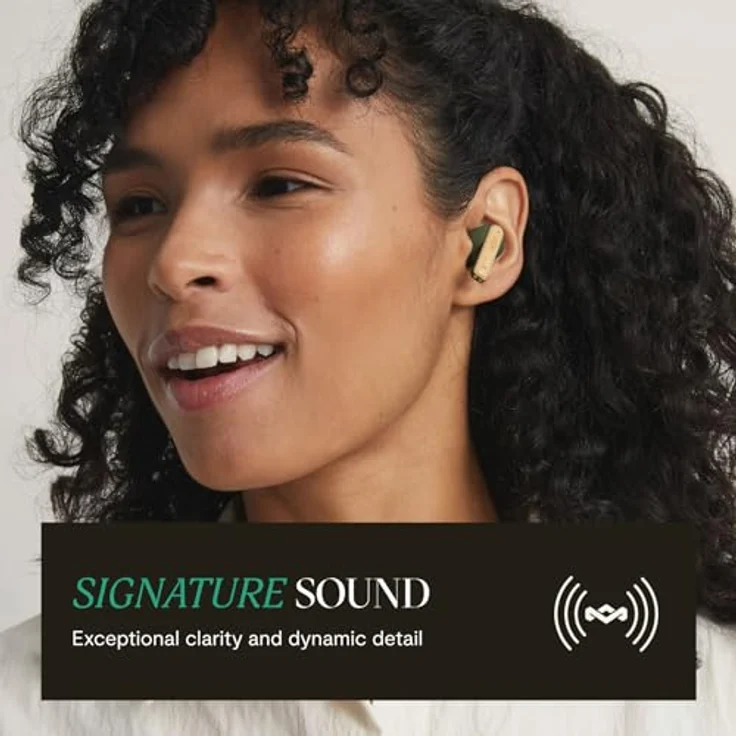 House of Marley Little Bird TWS Green, Nachhaltige drahtlose In-Ear-Kopfhörer mit 30 Stunden Akkulaufzeit und Touch-Bedienung – Bild 4