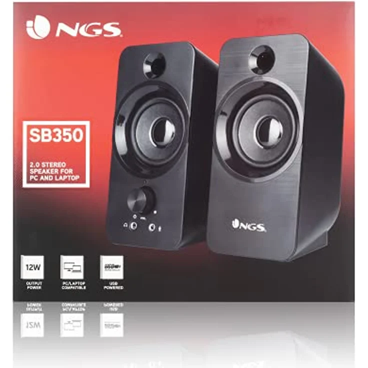 NGS SB 350, 2.0 PC-Lautsprecher mit 2x6 Watt RMS, Schwarz – Bild 8
