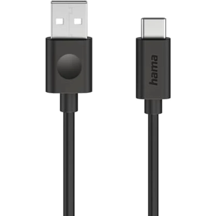 Hama USB-Kabel, USB-A auf USB-C, 1,2 m, Schwarz, Schnellladekabel für Smartphones und Tablets, 480 Mbit/s Datenübertragung – Bild 1