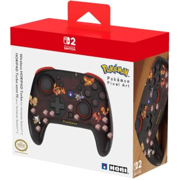 HORI PAD Turbo Wireless Controller - Pokémon Pixel Red - Ergonomischer Controller mit TMR-Sticks, Gyro-Sensoren und programmierbaren Rücktasten für Nintendo Switch 2 – Bild 2