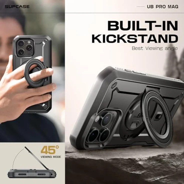 Supcase Unicorn Beetle Pro Mag, Smartphone Hülle für Apple iPhone 16 Pro Max, Schwarz, robust mit MagSafe-Kompatibilität und militärischer Zertifizierung – Bild 4