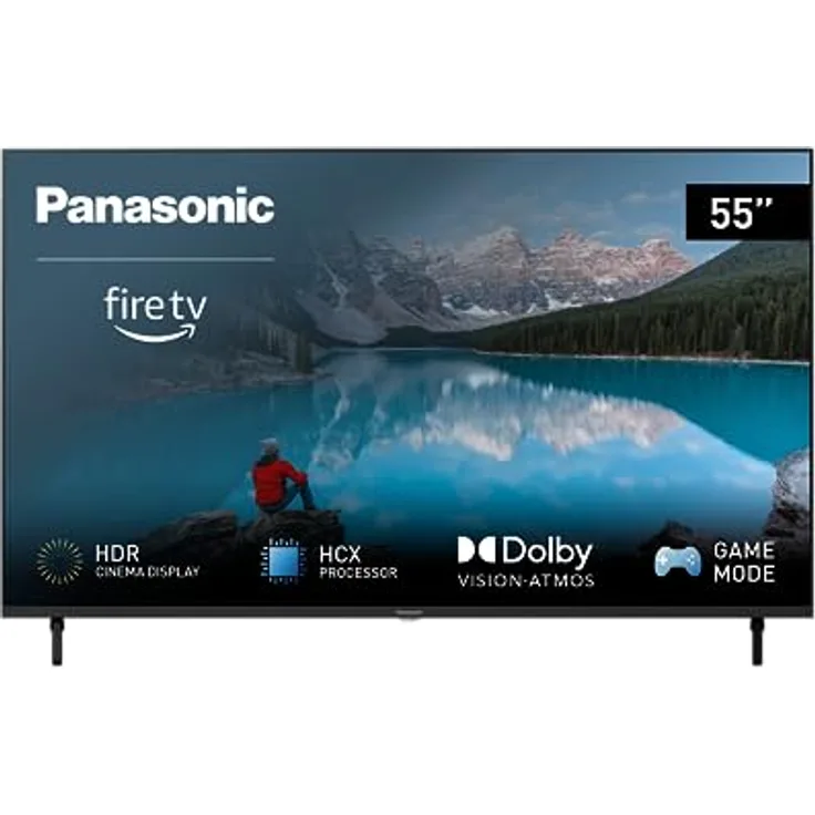 Panasonic TX-55MXW834, 55 Zoll 4K Ultra HD LED Smart TV, High Dynamic Range (HDR), Dolby Atmos & Dolby Vision, Fire TV, Prime Video, Alexa, Netflix, Game Modus, Schwarz