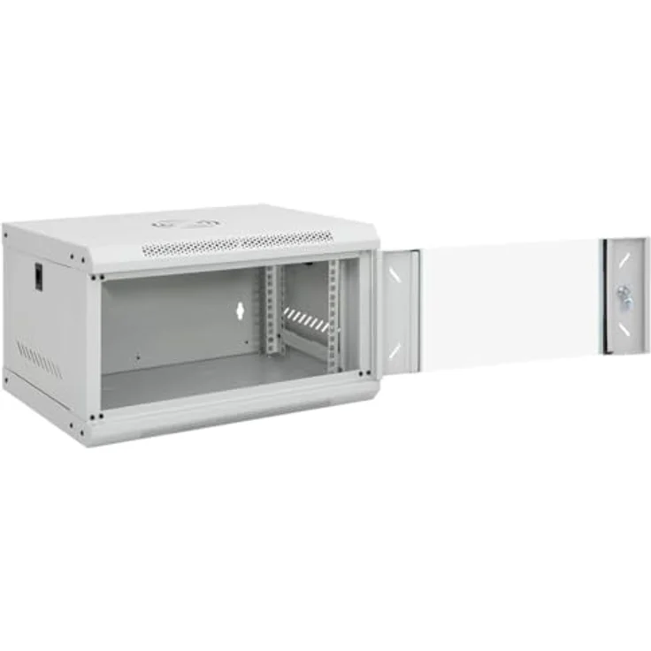 vidaXL 6U Wand Netzwerkschrank, Serverschrank Wandmontage, 19" Rack Server Schrank, IP20 - Solide Konstruktion, Abschließbare Fronttür, Wartungsfreundlich – Bild 2