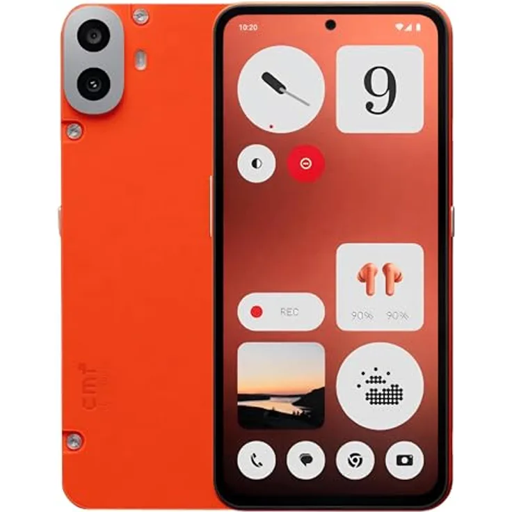 Nothing CMF Phone 1, 5G Smartphone mit 128 GB Speicher, 50 MP Dual Kamera, 16,9 cm (6.67 Zoll), Android 14, Dual Sim, WiFi 6, orange (Versandkostenfrei)