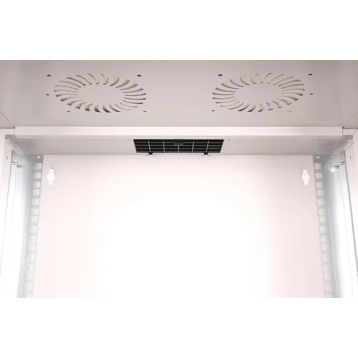 DIGITUS Netzwerkschrank - 19-Zoll Rack 7 HE - Unmontiert - Wandmontage - 400 mm Tiefe - 327 mm Nutztiefe - Traglast 60 kg - perforierte Stahltür - Grau – Bild 5