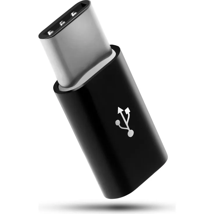 Mobilefox USB 3.1 Typ-C auf Micro-USB Adapter, kompakt und leicht, Schwarz