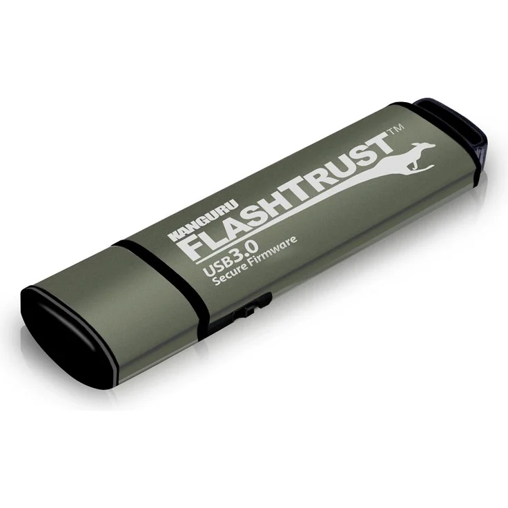 iStorage Kanguru FlashTrust 64GB, USB 3.0 USB-Stick mit physischem Schreibschutz, grün