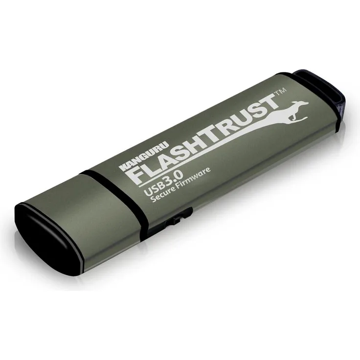 iStorage Kanguru FlashTrust 64GB, USB 3.0 USB-Stick mit physischem Schreibschutz, grün