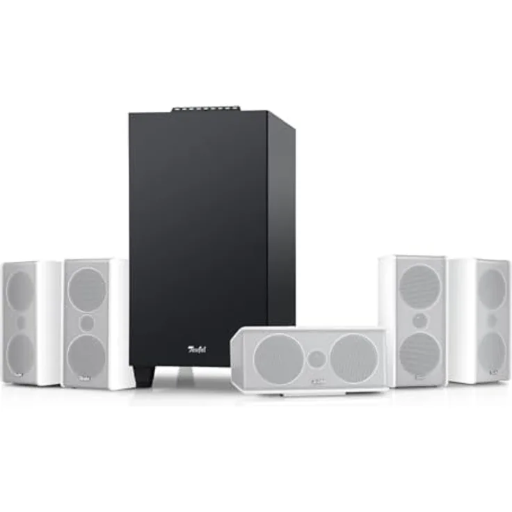 Teufel CONSONO 35 Concept - 5.1 Surround Soundsystem, Komplettsystem Heimkino mit integriertem AV-Receiver, Bluetooth, Dolby Audio, USB-C-Soundkartenfunktion, HDMI ARC CEC - weiß