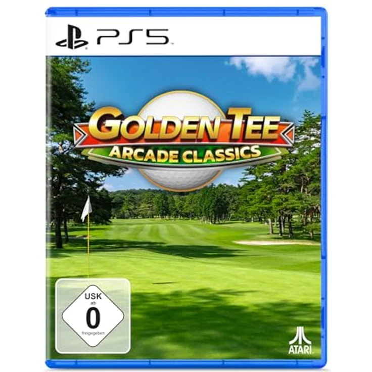 Atari Golden Tee Arcade Classics, PS5 Spielesammlung mit 6 Golden Tee Titeln und 2 Bonusspielen, inklusive interaktiver Trackball-Steuerung und Übungsmodus – Bild 1