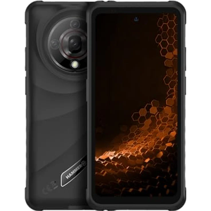Hammer H Iron 6 5G, Robustsmartphone mit 8 GB RAM, 256 GB Speicher, 64 MP Kamera, IP69, MIL-STD-810H, Schwarz – Bild 1