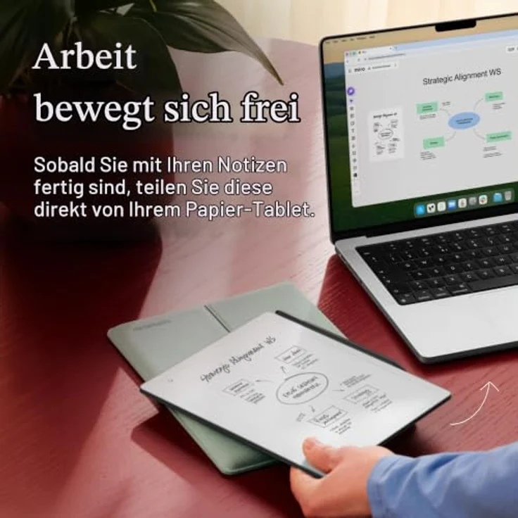 reMarkable Paper Pure, Grafiktablett mit Marker Plus, 10,3 Zoll Display, Sleeve Folio – Nebelgrün – Bild 5