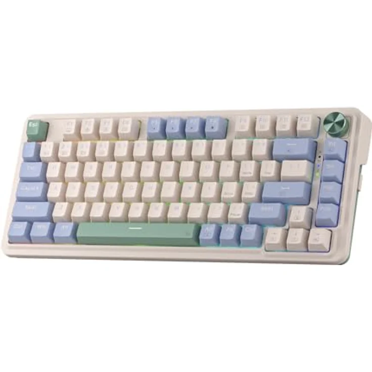 Redragon K673 PRO 75% Wireless Gasket RGB Gaming Tastatur, Lineare Rote Schalter, 3-Modus 81 Tasten, Hot-Swap Sockel, Drehknopf, Geräuschdämpfende Pads – Bild 1
