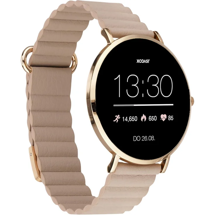 xlyne X-WATCH SIONA Damen Smartwatch Roségold – 1" OLED Display, Puls- und Schlaftracking, Fitness Armband, Benachrichtigungen für iOS & Android