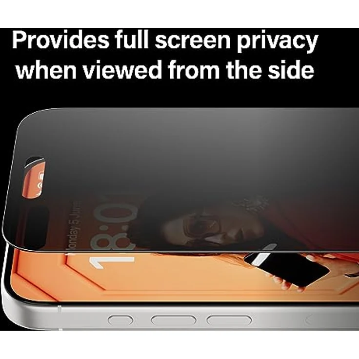 PanzerGlass Displayschutzfolie für Apple iPhone 15 Pro (15,5 cm / 6,1 Zoll), Sichtschutz, ultraweite Passform, transparent (P2810), kratzfest und stoßfest, 2 Jahre – Bild 4