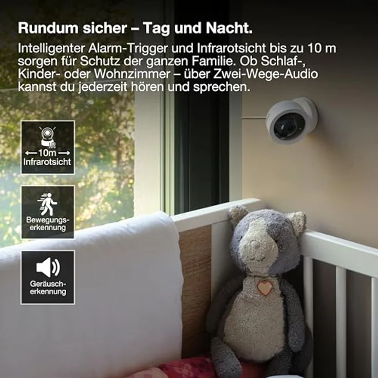 Osram SMART+ WIFI CAMERA FIXED, Netzwerkkamera mit 2560 x 1440 Pixeln, App-Fernzugriff, kompatibel mit Amazon Alexa, Weiss – Bild 4
