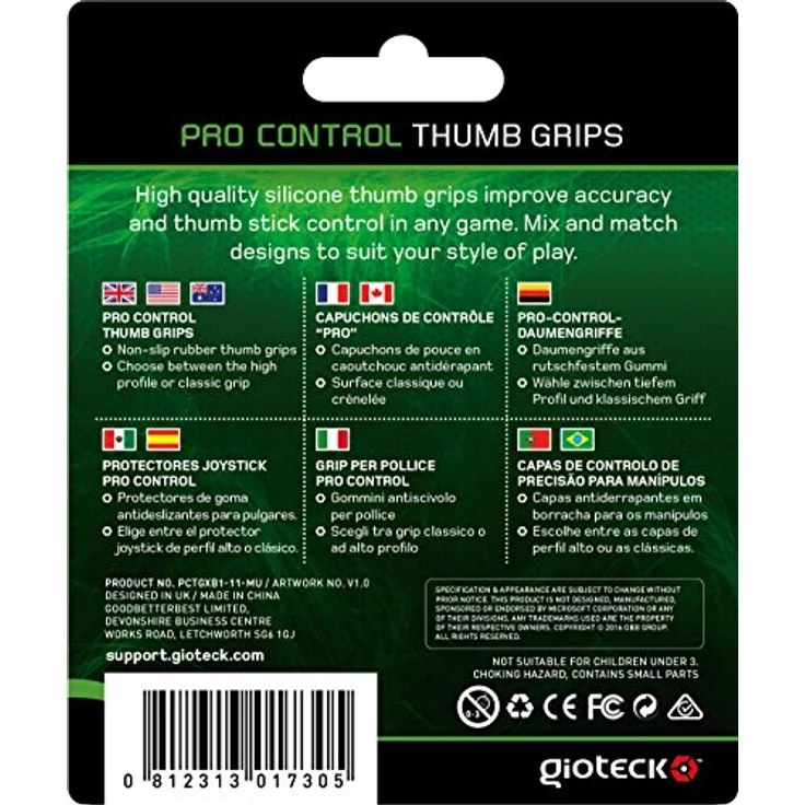 Gioteck PCTGXB1-11-MU Pro Control Gummi Thumb Grips Daumengriffe für Xbox One Schwarz – Bild 5